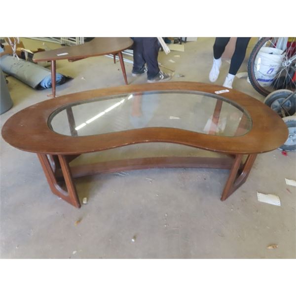 Kidney Bean Shaped Coffee Table 15"x50" up to 28" Wide