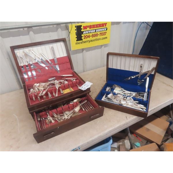 2 Silverware Chests - Both Full