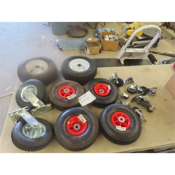 Small Wheels ; (4) 4.10/350 - 4 , (2) 13x5.00-6, (2) Swivel & 2 Castors
