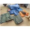 Image 4 : 7 Tarps; 1 Large + 6 Small/Med & Wheel Barrow - might need bearing