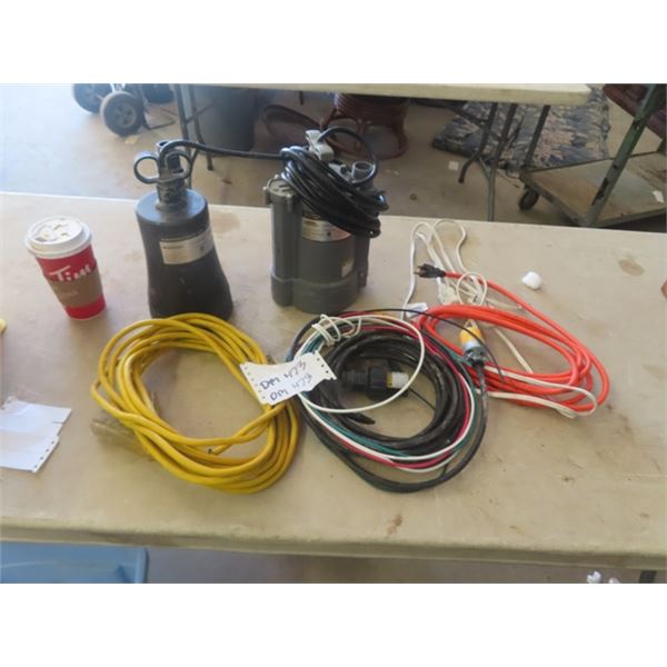 2 Submersible Water Pumps & Electrical Cord
