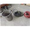 Image 1 : 2 Lengths of Rubber Garden Hose & Garbage Can