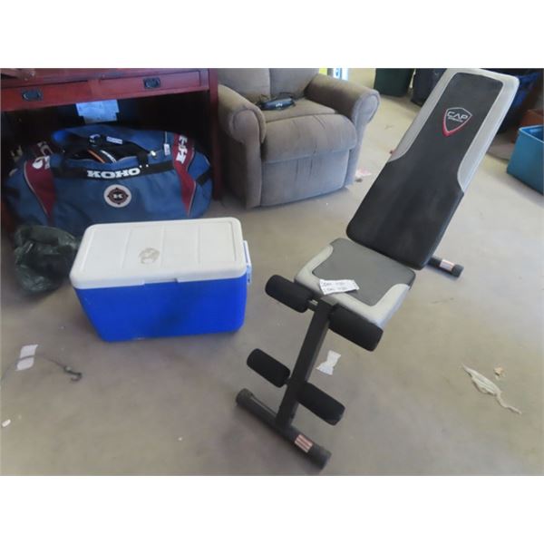 Cap Strength Exercise Bench & Coleman Cooler