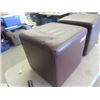 Image 3 : 2 Leather Cube Ottomans 16" x 16" x 16"