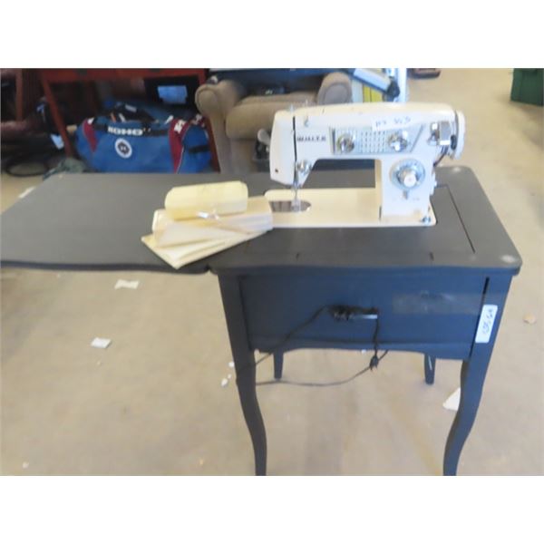 White Electric Cabinet Sewing Machine