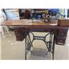 Image 1 : Singer Treadle Sewing Machine & Accessories