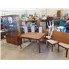 Image 1 : 8pc Dining Room Suite; Open China Cabinet 75" x 48" x 16" , Table 29" x 48" x 42" plus 20" Leaf