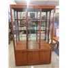 Image 2 : 8pc Dining Room Suite; Open China Cabinet 75" x 48" x 16" , Table 29" x 48" x 42" plus 20" Leaf