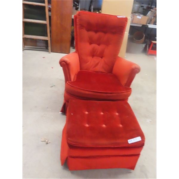 Swivel Rocking Upholstered Living Room Chair & Ottoman