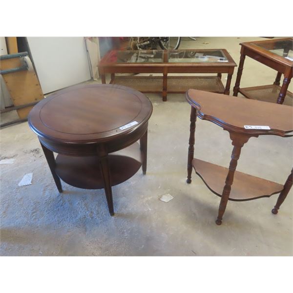End Table 21" x 24" & Half Moon Stand 24" x 11" up to 24" Wide