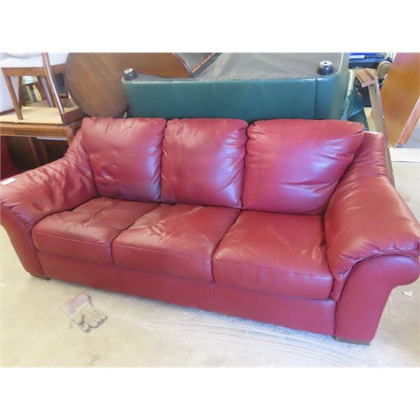 Leather Burgundy Couch