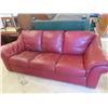 Image 1 : Leather Burgundy Couch