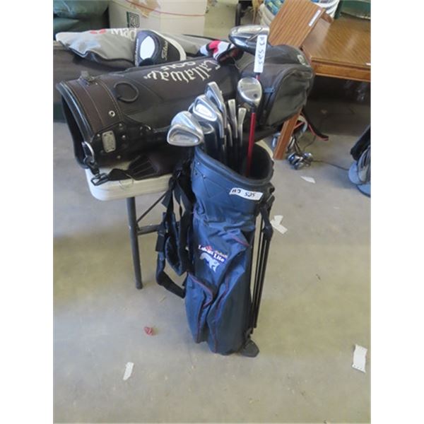12 Right Handed Titleist Golf Clubs & Bags