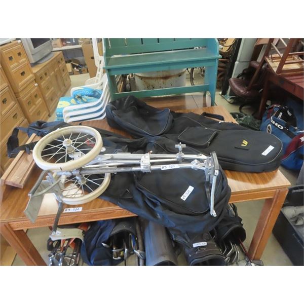 2 Soft Travel Golf Cases & Golf Bag Caddy