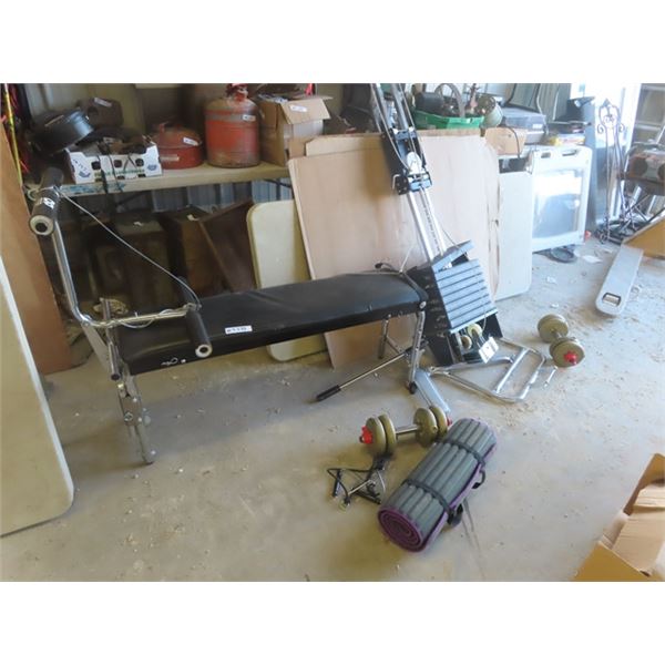 Weight  Bench with Weights, 2 Dumb Bells & Mat