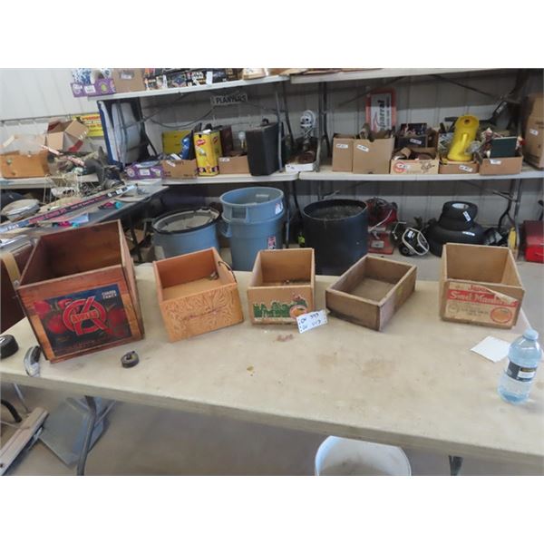 5 Wooden Fruit Crates