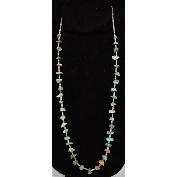 Navajo Turquoise and Shell Heishi Necklace