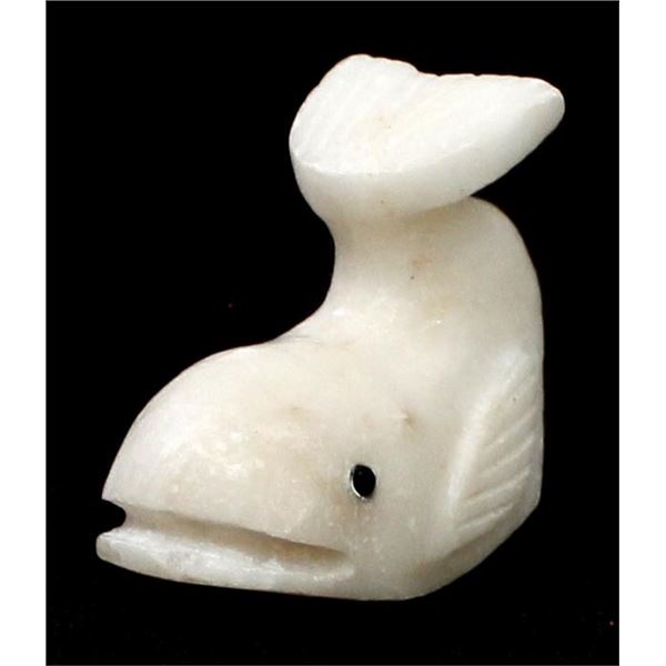 Zuni White Alabaster Whale Fetish