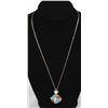 Image 1 : Sterling Silver Inlay Pendant Necklace