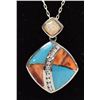 Image 2 : Sterling Silver Inlay Pendant Necklace