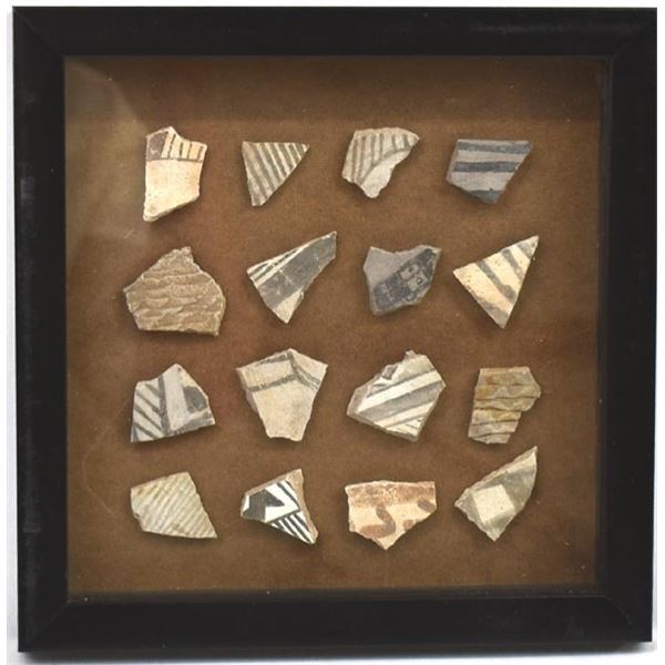 Framed Shadowbox of Prehistoric Pottery Sherds