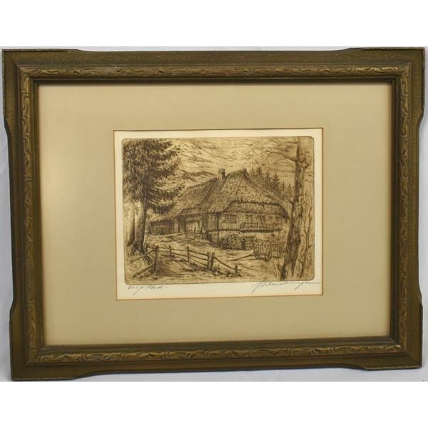 Original German Etching by Hubert Wenzinger