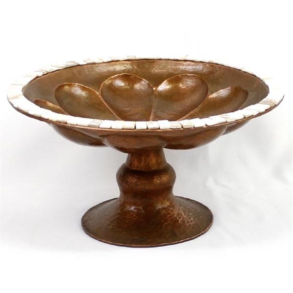 Beaded Copper Pedestal Bowl by KKT