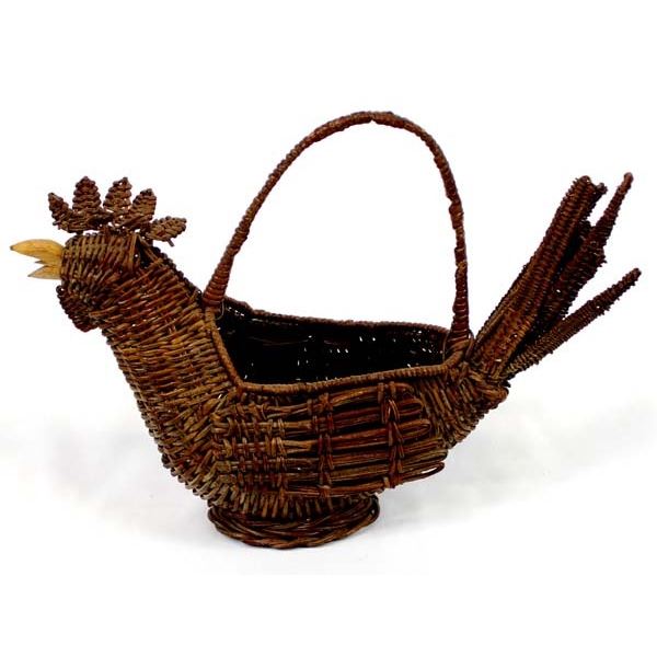 Vintage Decorative Chicken  Basket with Handle