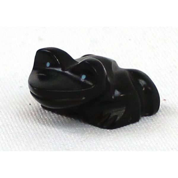 Zuni Jet Frog Fetish by B. Bacy