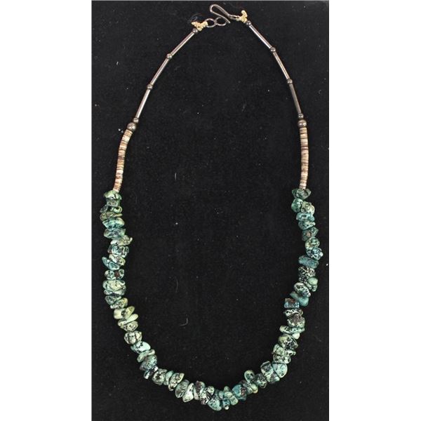 Navajo Old Pawn Sterling Turquoise Nugget Choker