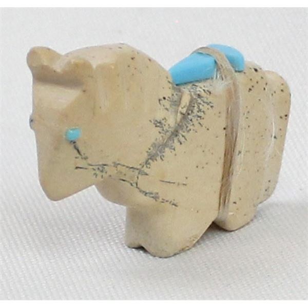 Zuni Fishrock Horse Fetish by Lorvin Kiyite