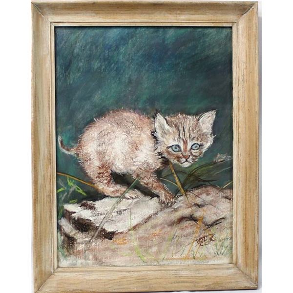 Original Pastel Bobcat Kitten Picture