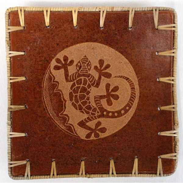 African Gecko Pottery Shallow Bowl