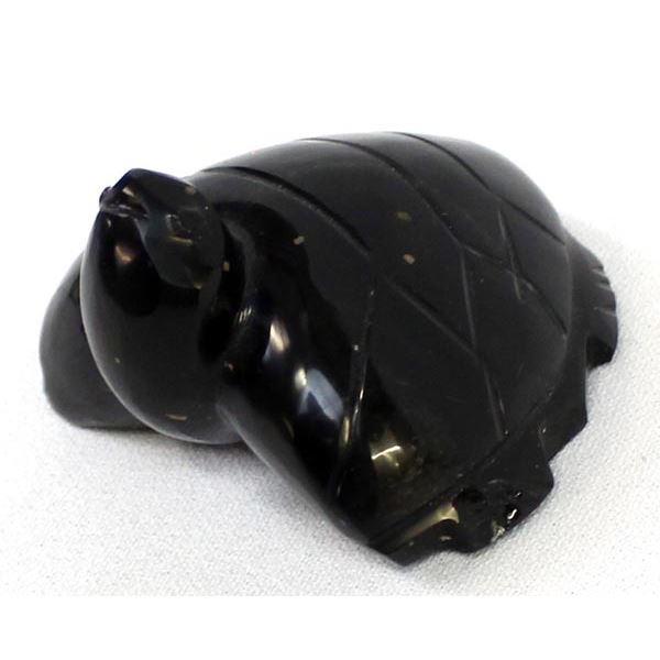 Mexican Hand Carved Black Onyx Turtle