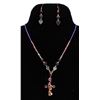 Image 1 : Copper Wire Cross Pendant Necklace and Earrings