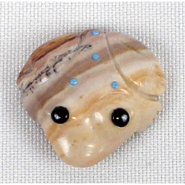 Zuni Dolomite Frog Fetish by Lunasee and Quam