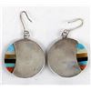 Image 4 : Zuni Sterling Silver Inlay Earrings