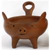 Image 3 : Pr of Redware Pottery Pig Bowls with Handle