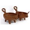 Image 5 : Pr of Redware Pottery Pig Bowls with Handle