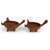 Image 6 : Pr of Redware Pottery Pig Bowls with Handle