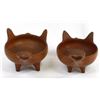 Image 7 : Pr of Redware Pottery Pig Bowls with Handle