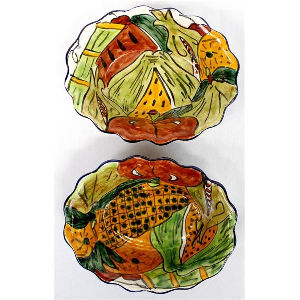 Two 1997 Puerto Vallarta Fluted Pottery Dishes