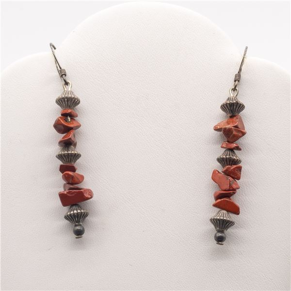 Navajo Sterling and Red Jasper Earrings