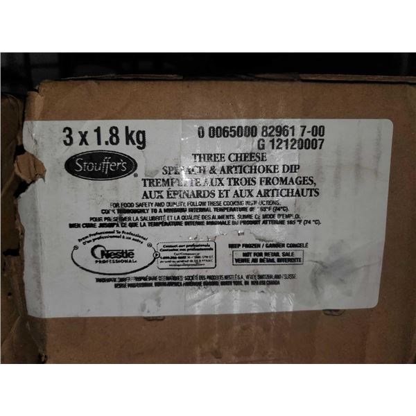 Stoufers Frozen Three Cheese Spinach & Artichoke Dip 3X 1.8Kg