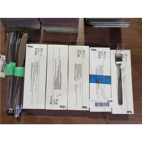 Lot of 70 Browne Salad Forks & Knives