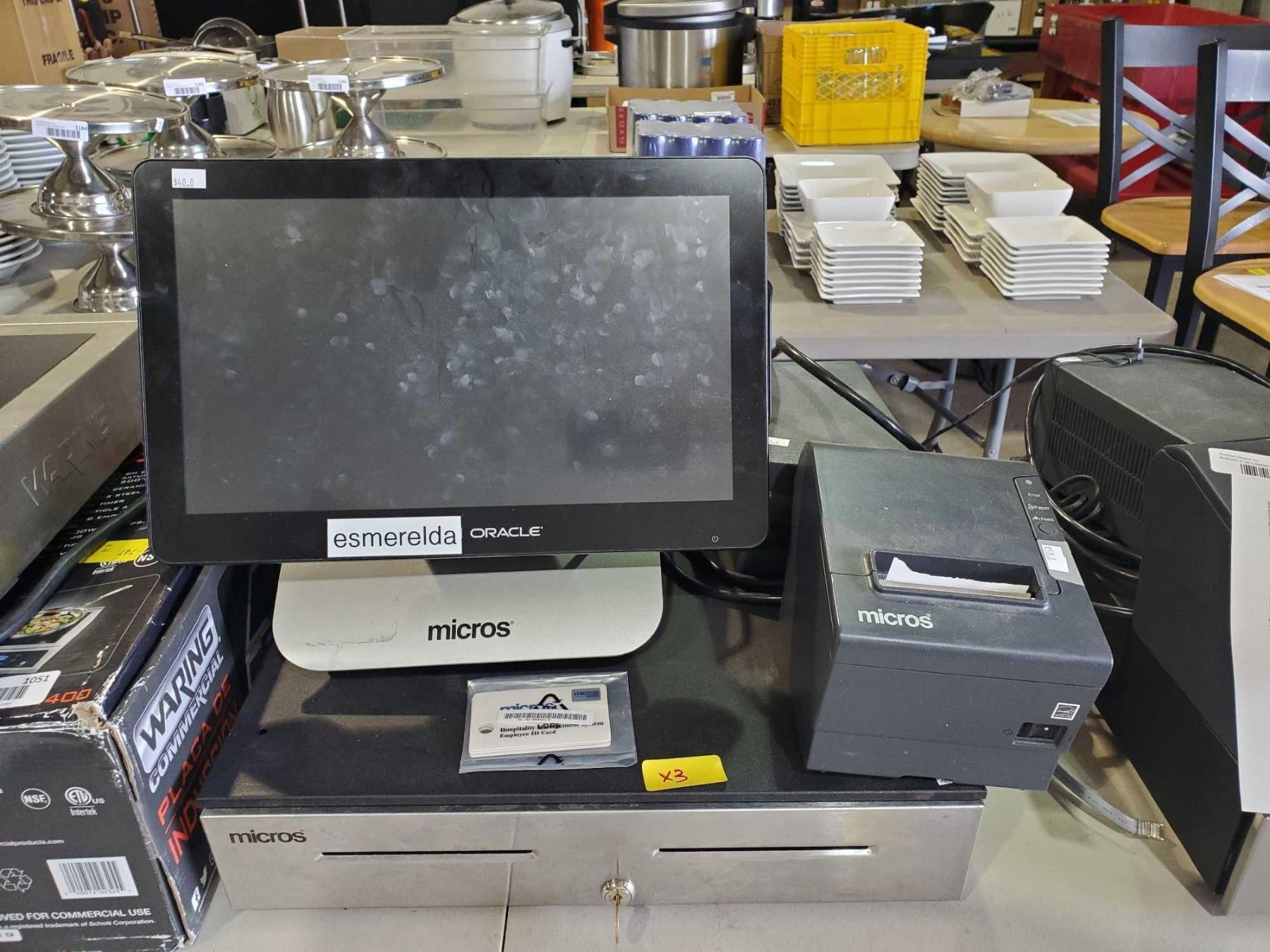 Micros Oracle POS System includes: touch monitor with base, printer ...