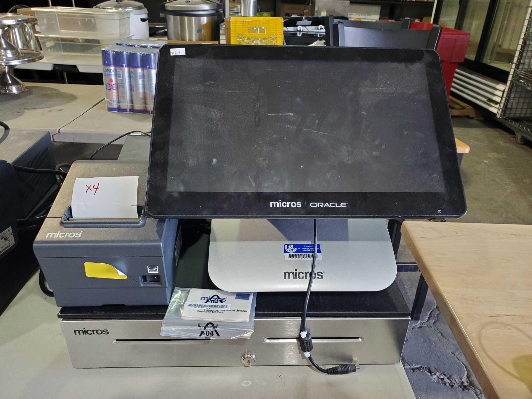 Micros Oracle POS System includes: touch monitor with digital Customer ...