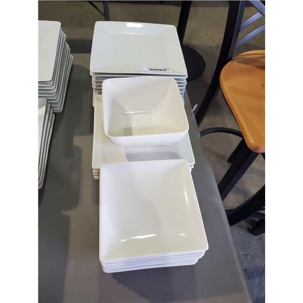 Lot of 22 assorted Ceramic Restaurant square plates