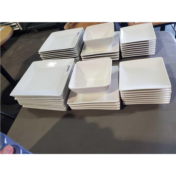 Lot of 22 assorted Ceramic Restaurant square plates