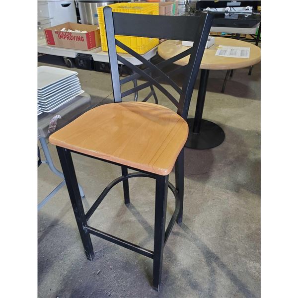 Metal and Wood Bar Stool - 30 from floor to seat of chair